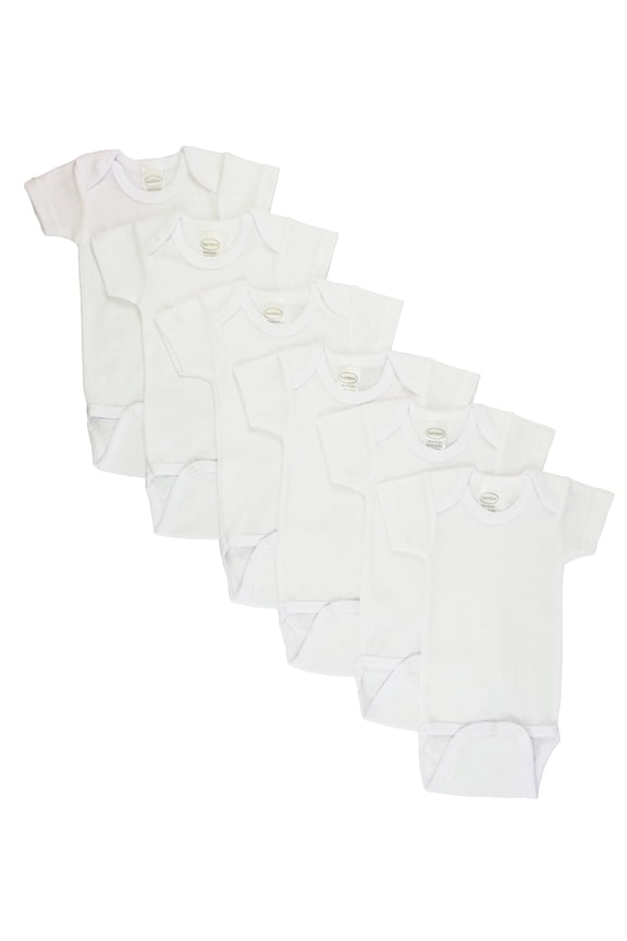 White Short Sleeve One Piece 6 Pack