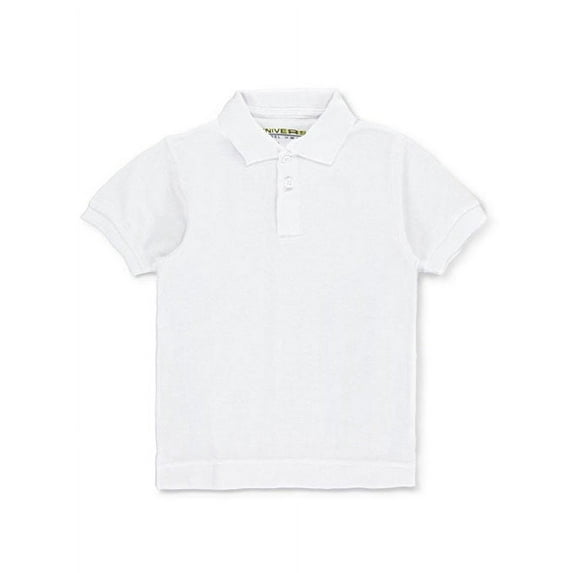 White Short Sleeve Pique Kids Unisex Polo Universal School Uniforms
