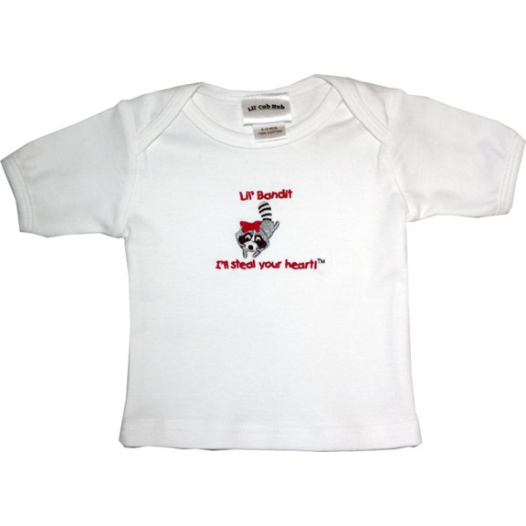 White Short Sleeve T-Shirt Raccoon