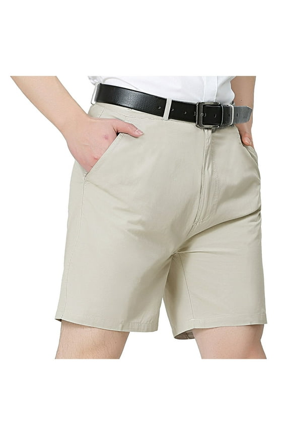 White Shorts Men Tapered Leg Stretch Mens Slim Fit Shorts Chino Short Straight Casual Stylish Summer Comfy Work Shorts,White,L/34