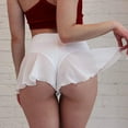 thumbnail image 1 of White Shorts for Women Ruffled Pants Bikini Mini High Tight Shorts Female Dance Pole Waist Pants, 1 of 5