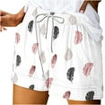 thumbnail image 1 of White Shorts for Women Summer Fall Lace Spandex Floral Print Loose Fit Lounge Tie Knot Straight Leg Shorts Women 2025 Soft Comfy Clothing L, 1 of 5