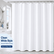 GAZILY  PEVA Shower Curtain, 72 x 72 in, with Metal Grommets and Rings Included for Bathtub and Shower Stall, White