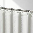 thumbnail image 1 of White Shower Curtain Boho, Textured Shower Curtain Cotton Blend Waffle Weave Stripe Fabric Shower Curtains for Bathroom, Hotel, Washable, 72 x 72, 1 of 9