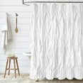 thumbnail image 1 of NixiYa White Shower Curtain Fabric Shower Curtain Pleat Boho Shower Curtain 72'' x 72", 1 of 6