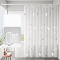 thumbnail image 1 of White Shower Curtain, Floral Shower Curtains for Bathroom White Sheer Shower Curtain Decor Bathroom Waterproof Shower Cutain with Plastic Hooks, 72x72in, 1 of 9