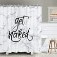 thumbnail image 1 of White Shower Curtain, Get Naked Shower Curtain, Marble Shower Curtain, Grey Shower Curtain Set with 12 Hooks, White and Grey Bathroom Curtain Decor, 72"x72", 1 of 6