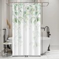 thumbnail image 1 of White Shower Curtain Set for Bathroom 36x72 inches Sage Green Eucalyptus Stall Bathtub RV Room Partition Decoration Willow Leaves Waterproof Fabric Shower Curtains with Hooks, 1 of 6