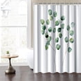 thumbnail image 1 of White Shower Curtain Set with Hooks Sage Green Leaves Shower Curtain for Bathroom Green Eucalyptus Leaves Branches Waterproof Fabric Decor 84x72inches, 1 of 6