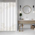thumbnail image 1 of White Shower Curtain for Stall Bathroom Gold Black Eucalyptus Leaves Neutral Farmhouse Room Partition Home Decor Botanical Plants Waterproof Fabric RV Shower Curtains 36x72inches with Hooks, 1 of 6