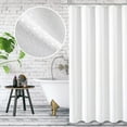 thumbnail image 1 of White Shower Curtain - Waffle Weave Textured Fabric Shower Curtains for Bathroom, Machine Washable Waterproof Soft Cloth & Hotel Quality, 72Wx72H, 1 of 5