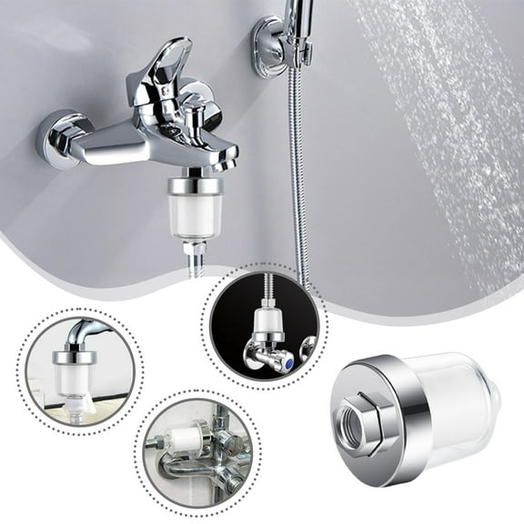 White Shower Filter for Hard Water | 1/2" Standard Thread | Removes Fluoride & Impurities | Includes 1 Replaceable Filter Cartridge | For Sensitive& Children