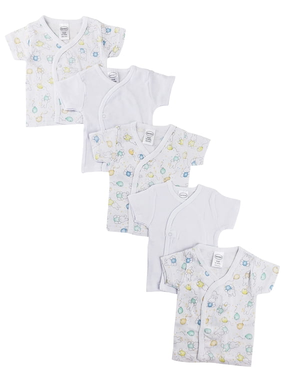 White Side Snap Short Sleeve Shirt - 5 Pack