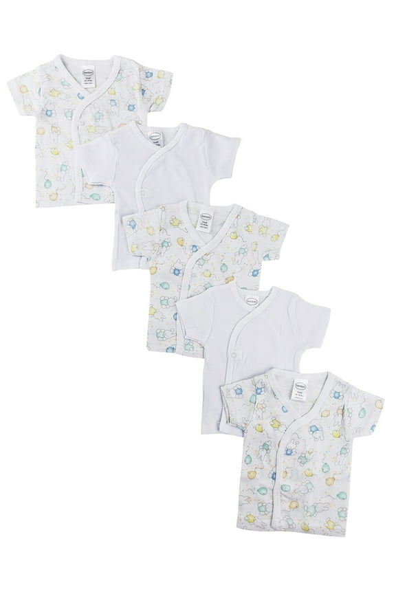 White Side Snap Short Sleeve Shirt - 5 Pack