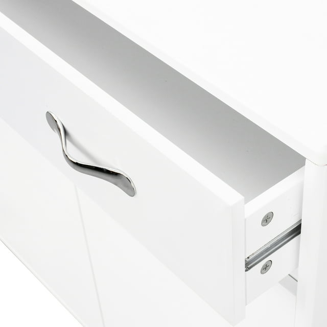 White Sideboard With 3 Doors And Ample Storage Excellent Painting Correctness Three Side Table - Space, Fine Exhibition