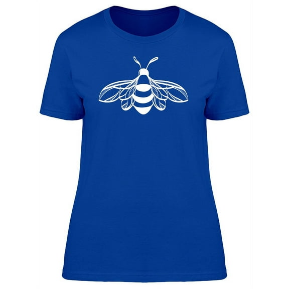 White Silhouette Of A Bee T-Shirt Women -Image by Shutterstock, Female Large