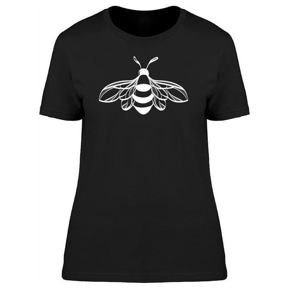 White Silhouette Of A Bee T-Shirt Women -Image by Shutterstock, Female Small