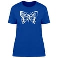 thumbnail image 1 of White Silhouette Of A Butterfly T-Shirt Women -Image by Shutterstock, Female Small, 1 of 2