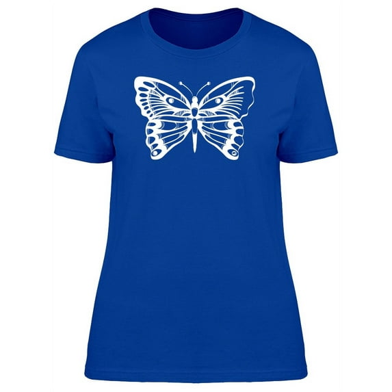 White Silhouette Of A Butterfly T-Shirt Women -Image by Shutterstock, Female XX-Large