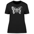 thumbnail image 1 of White Silhouette Of A Butterfly T-Shirt Women -Image by Shutterstock, Female x-Large, 1 of 2