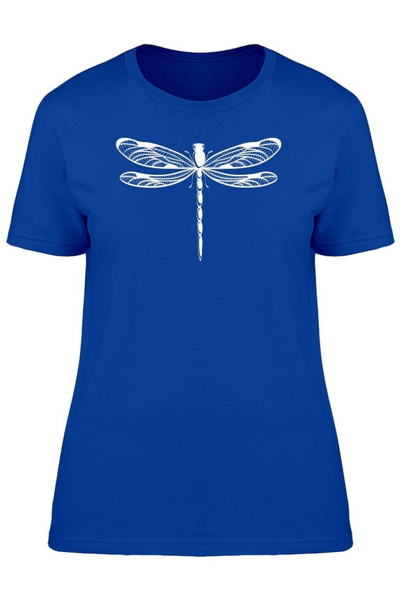 White Silhouette Of A Dragonfly Tee Women's -Image by Shutterstock