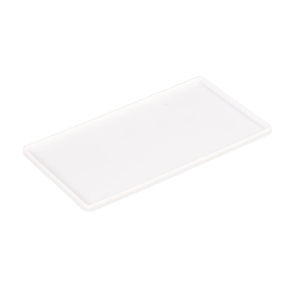 (White) Silicone Flat Tray Square Anti-slip Bathroom Soap Tray Coffee Tea Cutlery Holder