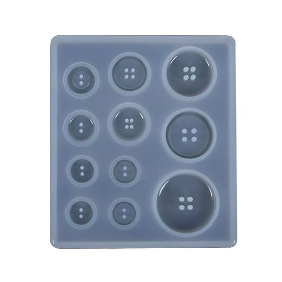 White Silicone Resin Button Mold - 7.8x8.9x0.7cm, 11 Different Sizes, DIY Handmade Pendant/Button Craft Tool