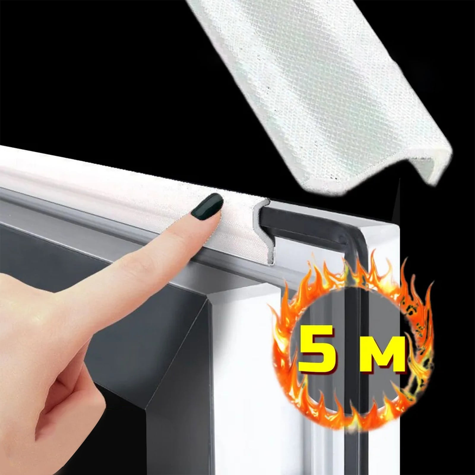 White Silicone Rubber Weather Stripping Window Seal, 5M Flexible Rubber ...