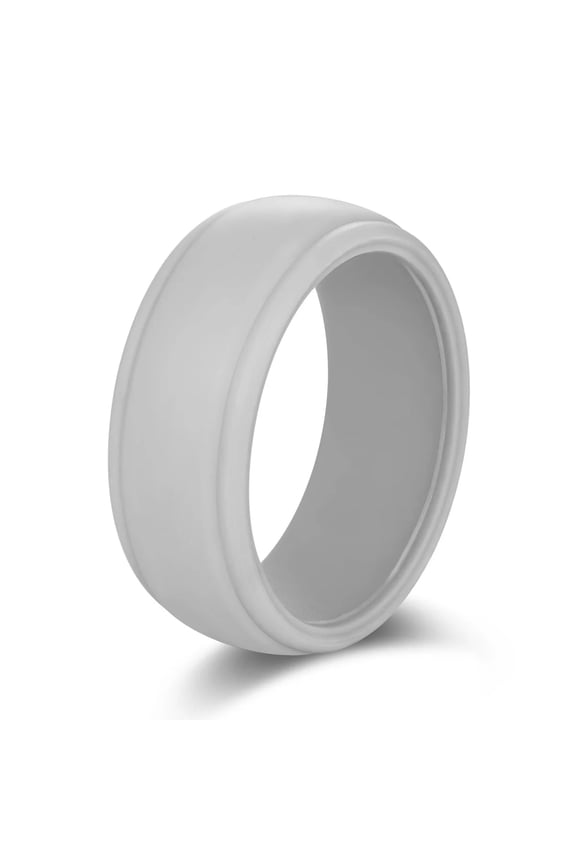 White Silicone Wedding Ring Band Men Woman Temporary Rubber Flexible Workout Gym