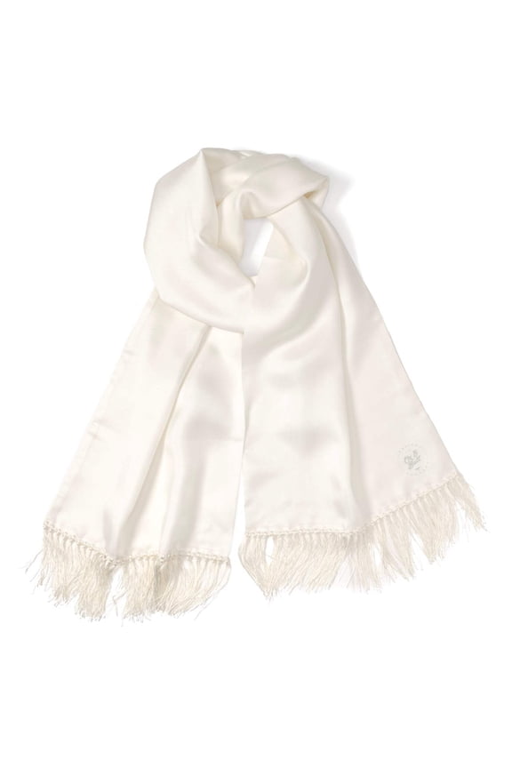 White Silk Tuxedo Scarf