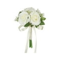 thumbnail image 1 of White Silk Wedding Bouquet Artificial Bridal Bouquet Boho Wedding Photography Props Fake Flowers Handheld Bouquet, 1 of 6