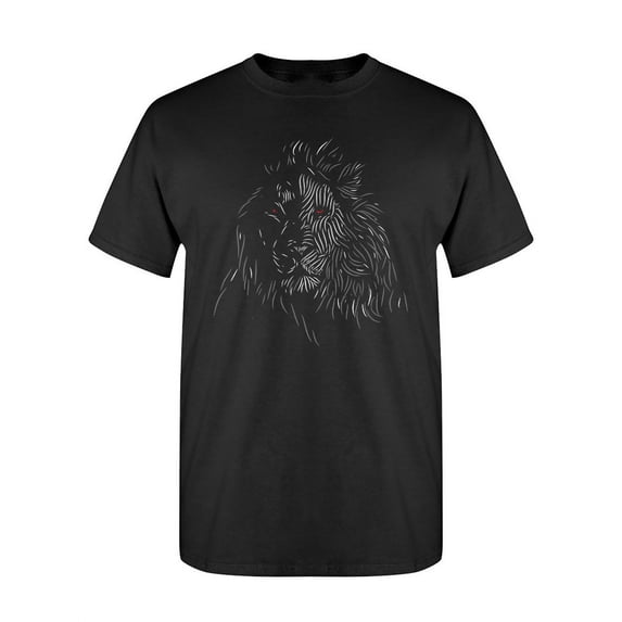 White Silver Lion Head T-Shirt Men -Image by Shutterstock, Male Small