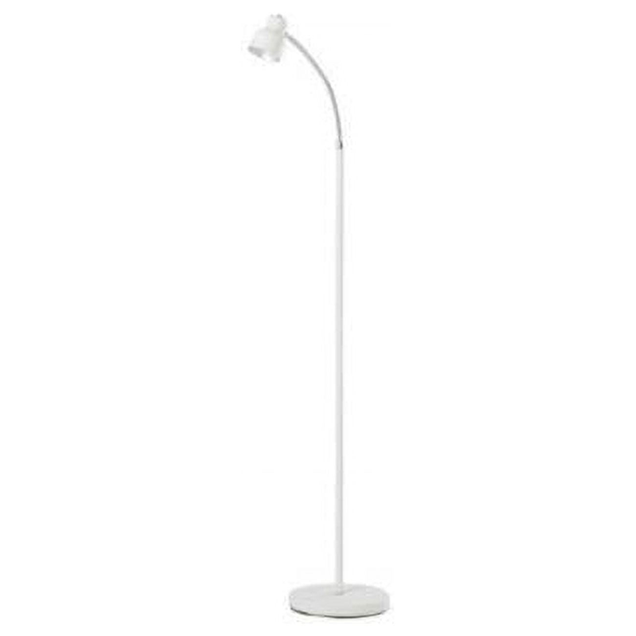 White & Silver Metal Gooseneck Floor Lamp
