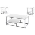 thumbnail image 1 of White Silver Metal Table Set - 3Pcs Set, 1 of 9