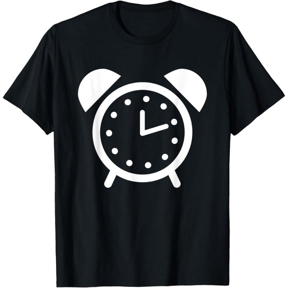 White Simple Alarm Clock T-Shirt men and women can wear, black, white, gifts