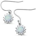 thumbnail image 1 of White Simulated Opal Cubic Zirconia Halo Drop Dangle Earrings Sterling Silver 10mm, 1 of 2