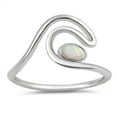 thumbnail image 1 of White Simulated Opal Outlined Wave Ring Sterling Silver Size 6, 1 of 3