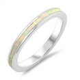 thumbnail image 1 of White Simulated Opal Stackable Band Ring Sterling Silver Size 8, 1 of 3