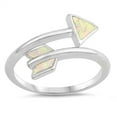 thumbnail image 1 of White Simulated Opal Wrapped Around Arrow Ring terling Silver Size 8, 1 of 3
