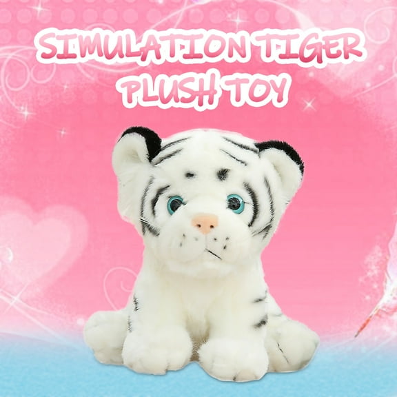 White Simulation Cute White Tiger Cub Plush Doll Soft Stuffed Animal Toy For Kids Home Decoration