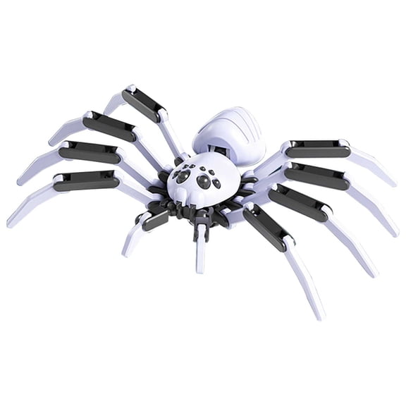 White Simulation Giant Animal Prank Toy 3D Movable Joint Spider Diy Model For Children Plastic 15X9.5Cm