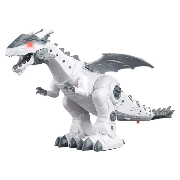 White Simulation Mechanical Dinosaur Toy Intelligent Voice For Kids With Light Effects
