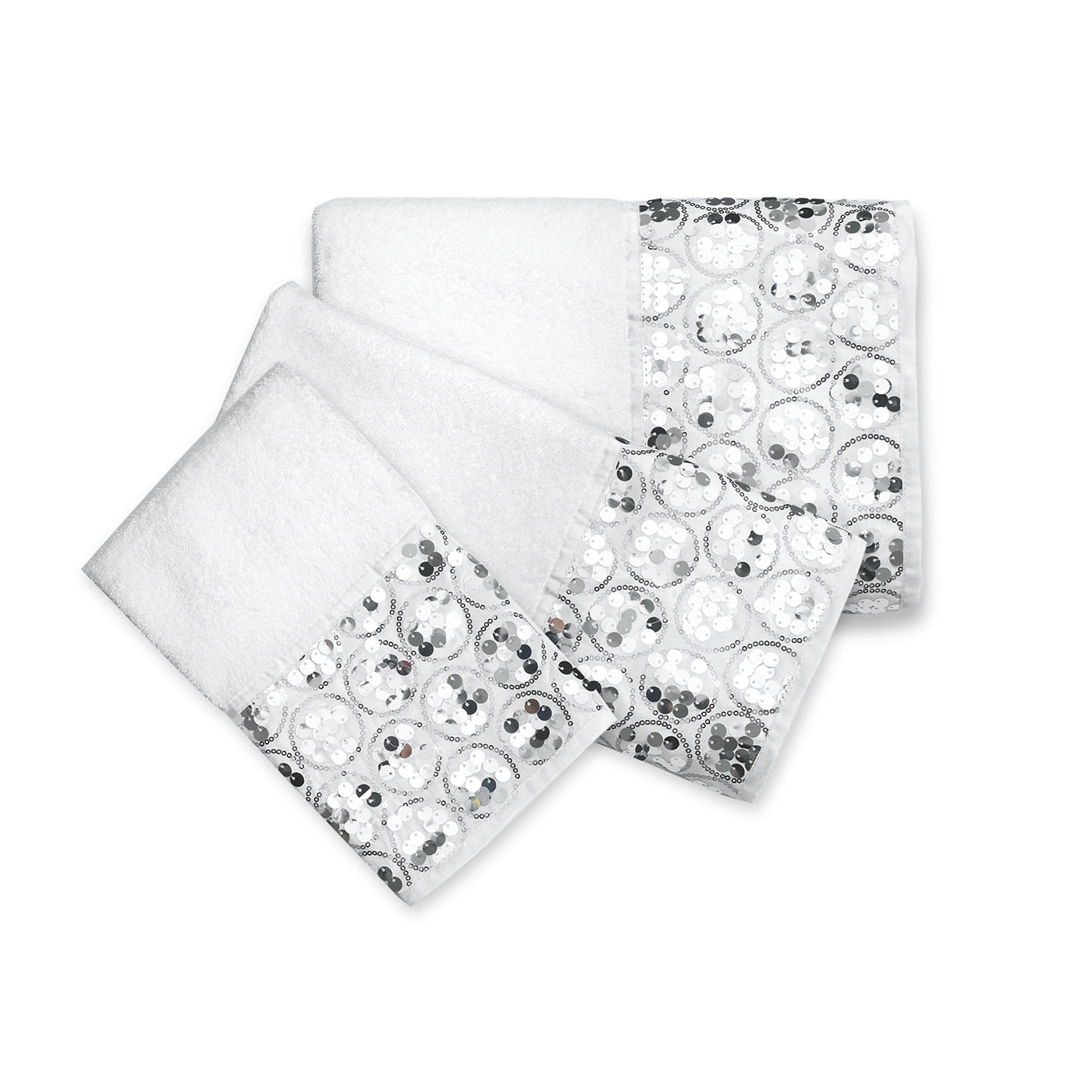Sinatra Modern 3-Piece Bathroom Towel Set - Luxury Soft, Plush, Highly Absorbent White Towels - Bath, Hand, and Wash Towels - 100% Cotton - Perfect Bathroom Decor
