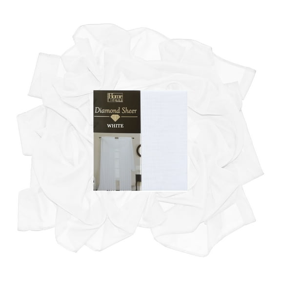 White Single Sheer Voile Window Curtain Panel: 55"W x 84"L, Fully Hemmed, Rod Pocket
