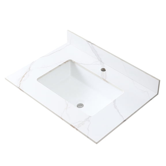 White Sintered Stone Material - Matching 4 - inch Backsplash - Bathroom Decoration - Safe Transport