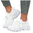 thumbnail image 1 of Women's Walking Shoes Slip On Sneakers Non Slip Gym Workout Mesh Casual Sock Trainers Breathable Lace Up Tennis Shoes White Size 10.5, 1 of 7