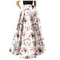 thumbnail image 1 of White Skirt for Women Floral Graphic Maxi Long Loose Fit Beach Formal Prom Party Evening Happy Holiday Gift Rave Bohemian Hawaiian High Cut Tropical Skort Womens 2025 XXL, 1 of 3