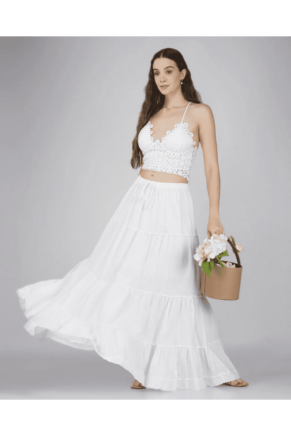White Skirt for Women Girls Beautiful Elastic waist Fit to all Cheap Price