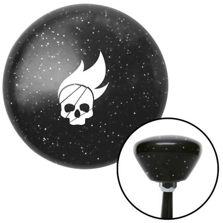 White Skull Flame Black Retro Metal Flake Shift Knob with M16 x 1.5 Insert Shifter Brody