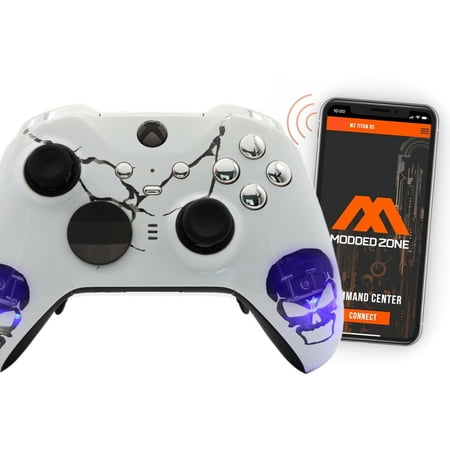 White Skulls SMART Xbox One ELITE 2 Series Custom Rapid Fire Modded Controller. FPS mods. COD Warzone